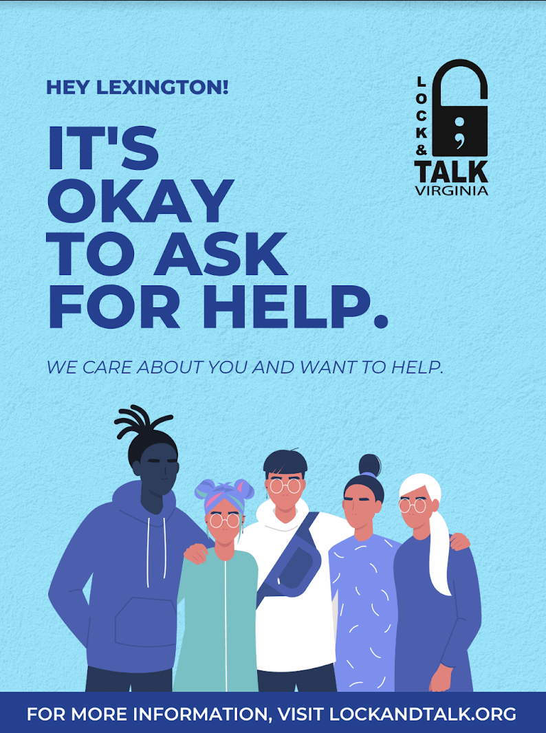 Cartoon socially diverse people. Blue text and blue background.