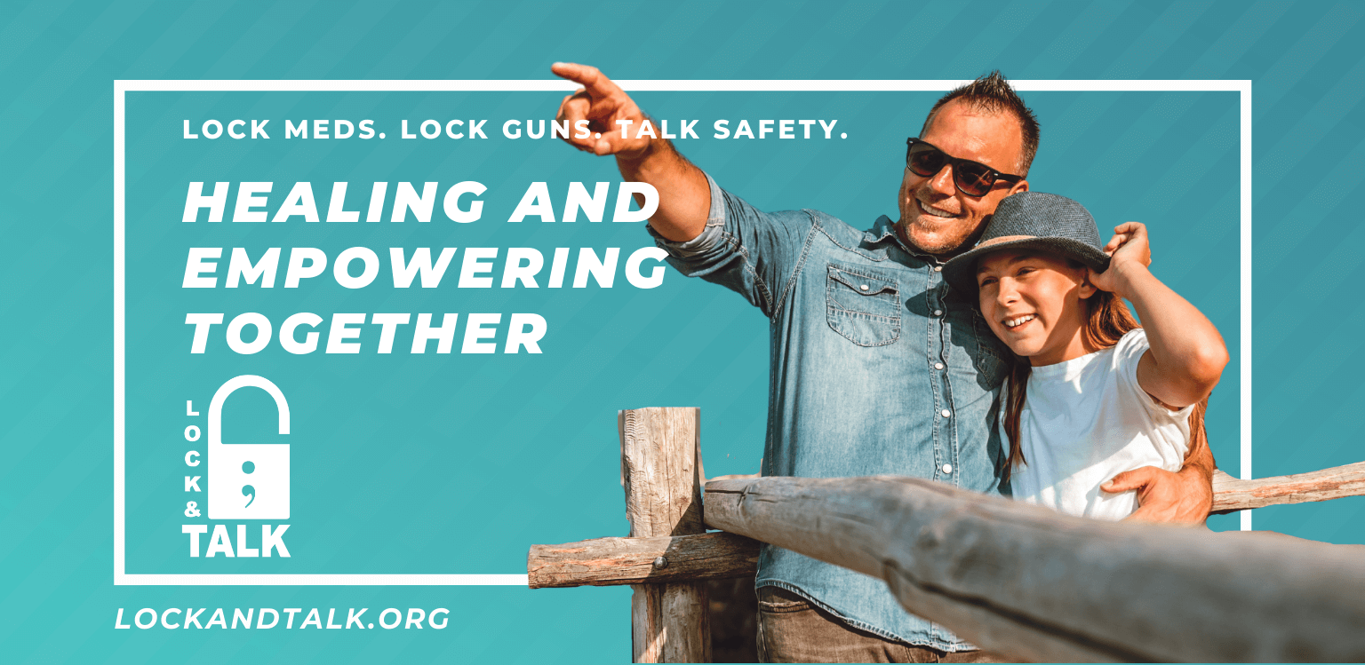 Caucasian father and daughter smiling and looking