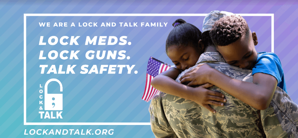 Military family hugging