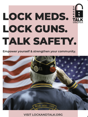 Military veteran saluting American flag