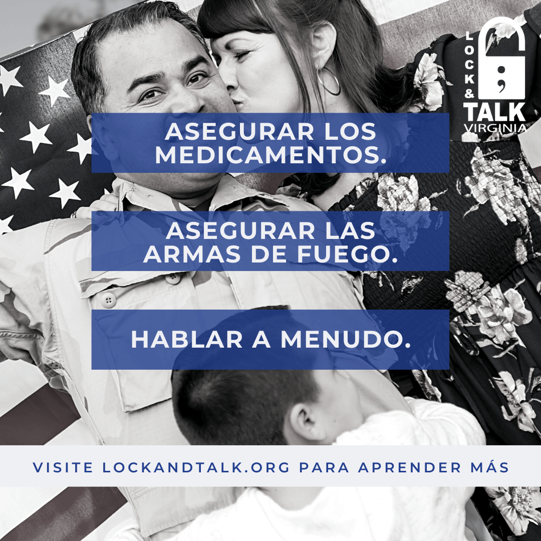 Military family holding American flag