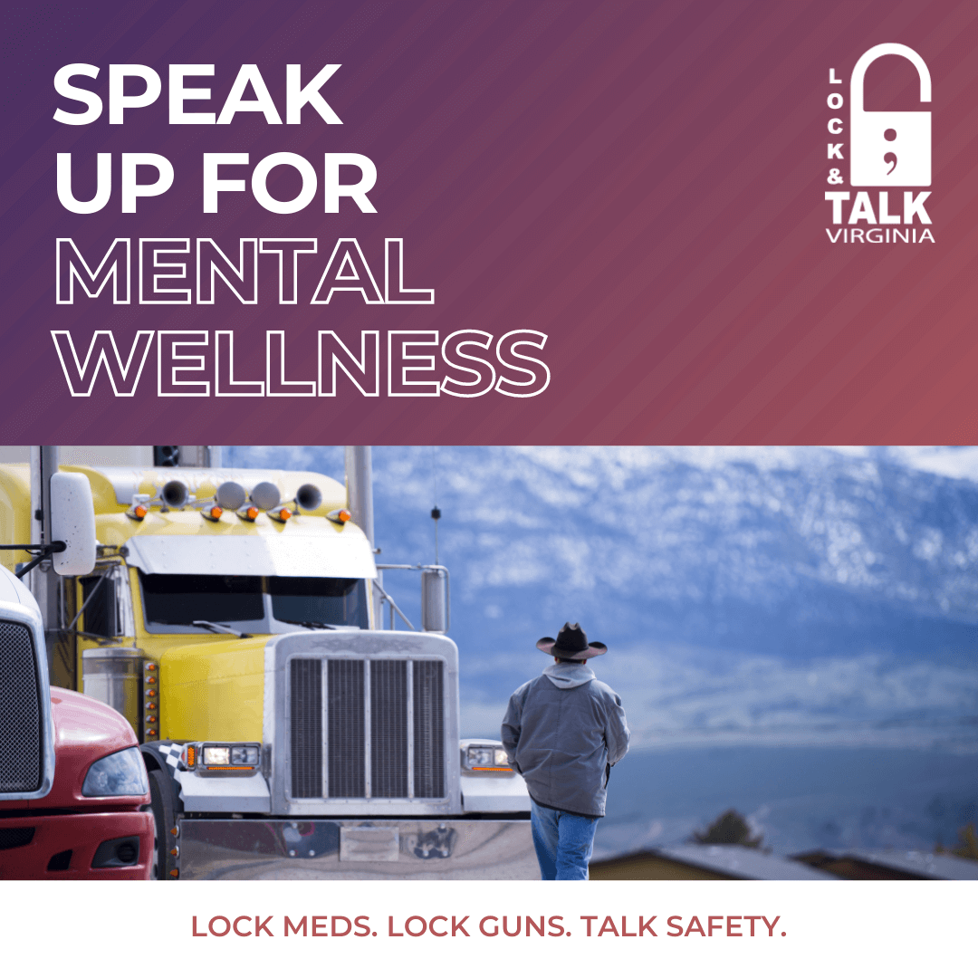 Truck driver walking to truck with mountains in the background