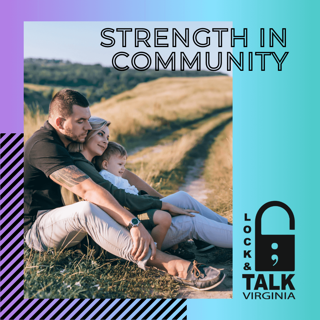 Family cuddling sitting outside