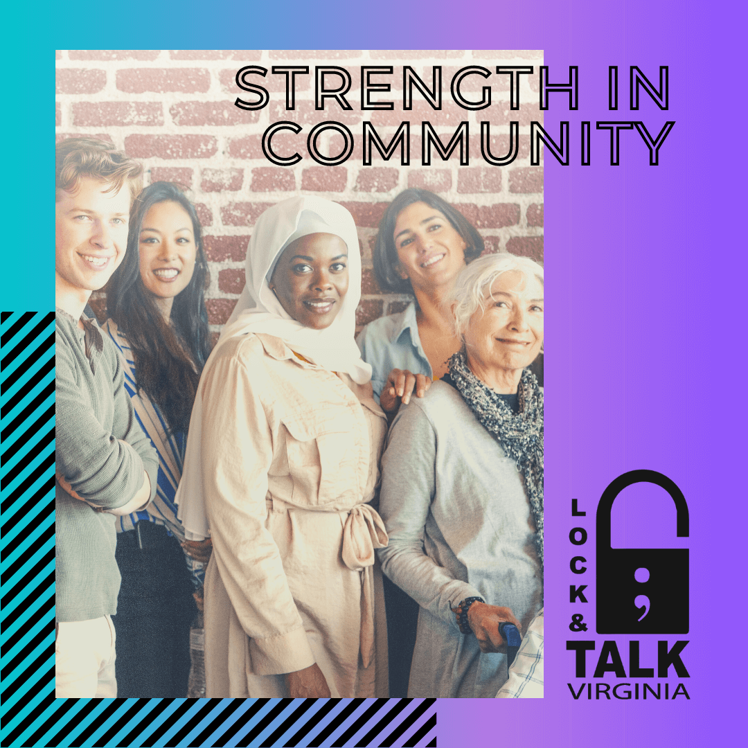 Group of friends smiling in front of brick wall (BIPOC) (diverse)