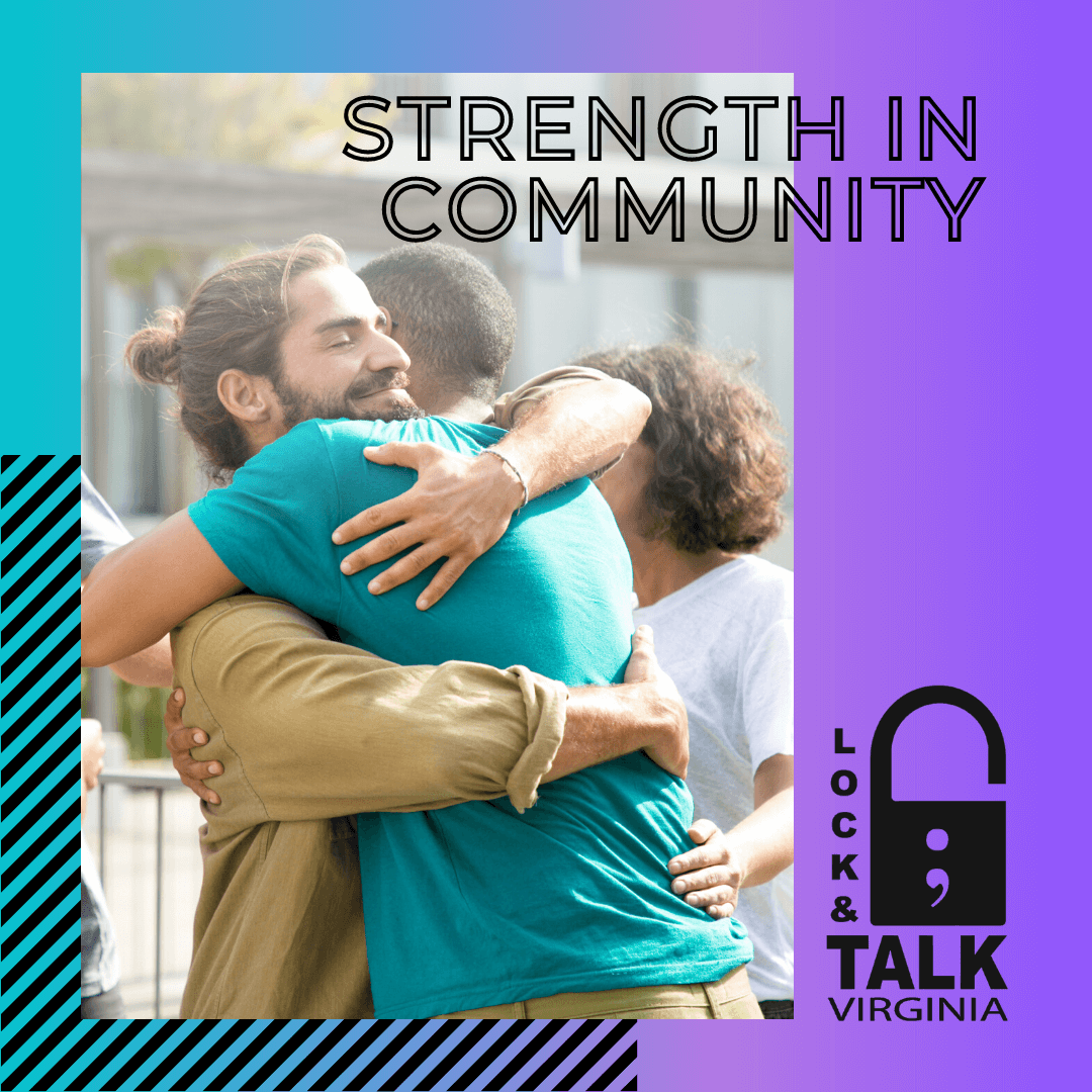 Friends hugging and smiling