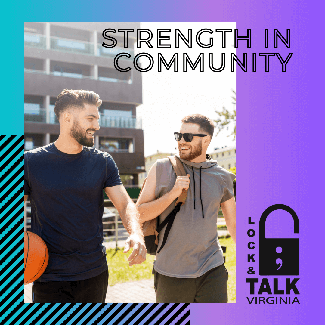 Men walking, smiling holding