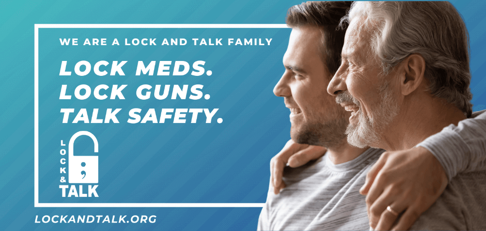 Father and son smiling.