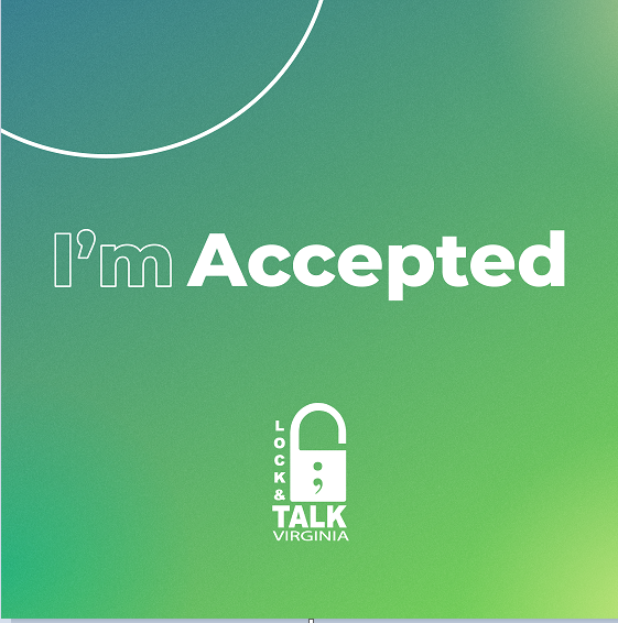 I'm Accepted Social Media Graphic. May Mental Health Awareness Month 2023