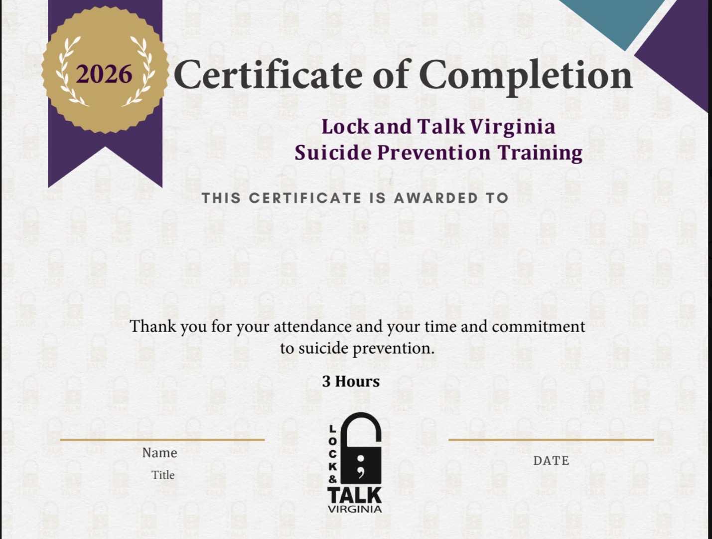 L&T General SP Training certificate for participants