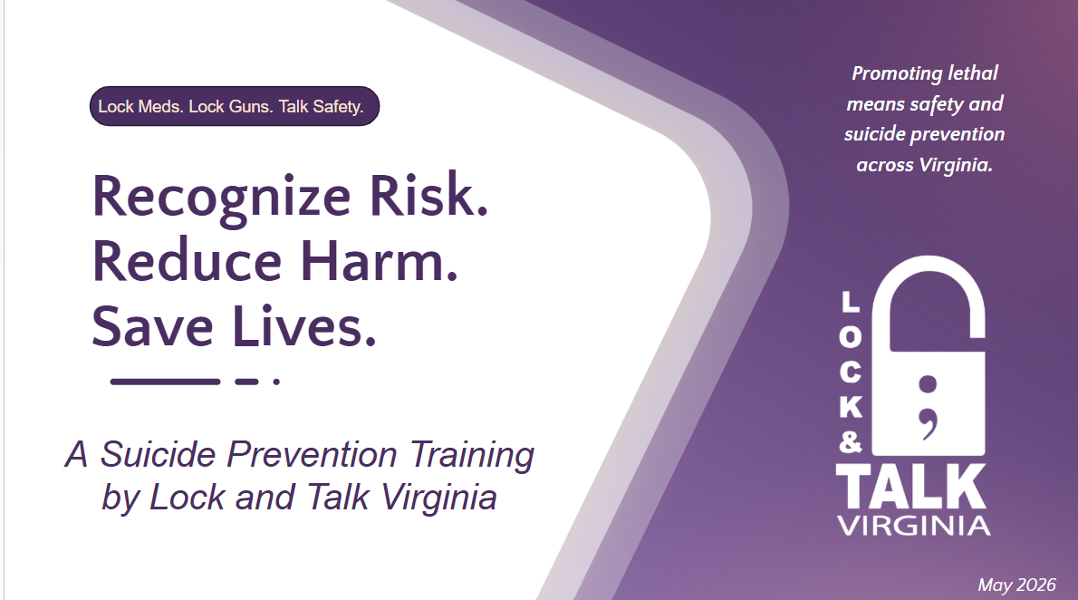 General Suicide Prevention Training, approx 2-3 hours. Can be provided in place of SP/MH trainings for performance contract needs. This is designed as a training and not an education presentation. **Please watch the full webinar provided for partners before facilitating your first training. Reach out to Jordan or Region 1 Committee if there are any questions or TA needs. **