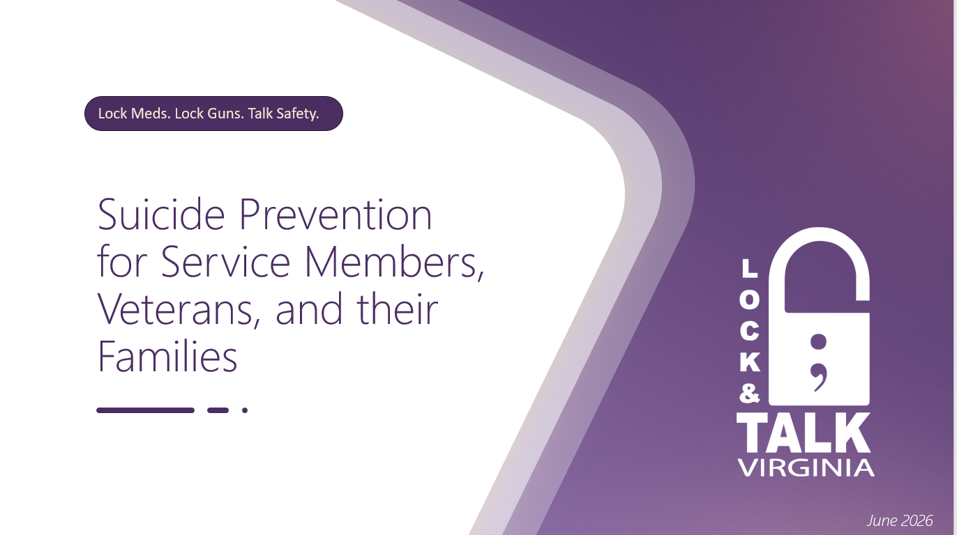 Training powerpoint for SMVF specific groups, approx 3-4 hours. Can be provided in place of SP/MH trainings for performance contract needs. This is designed as a training and not an education presentation. **Please watch the full webinar provided for partners before facilitating your first training. Reach out to Jordan, Rebecca or Region 1 Committee if there are any questions or TA needs. **