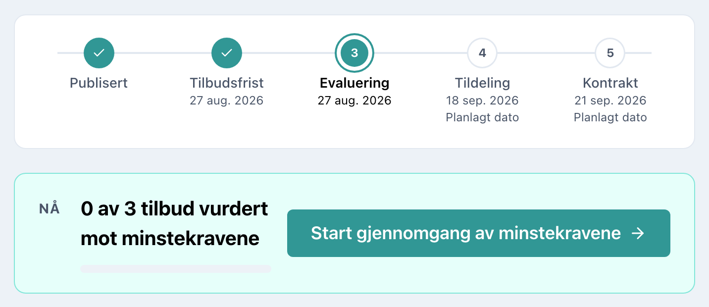 The procurement page for a private company