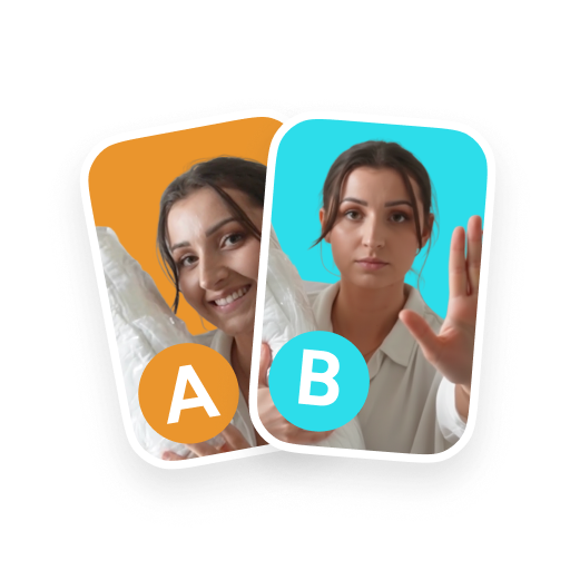 Deux versions d'accroche A et B d'une même vidéo UGC