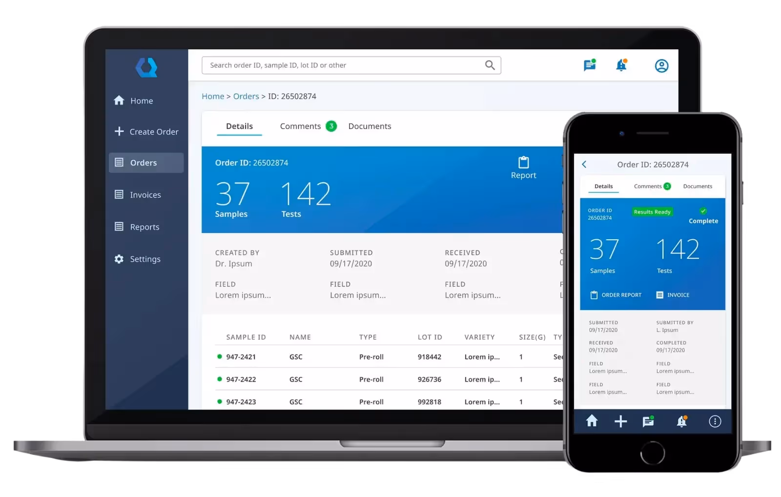 LIMS customer portal