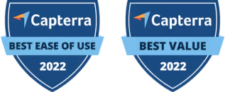 Awarded 'Best ease of use' and 'best value' by Capterra in 2022