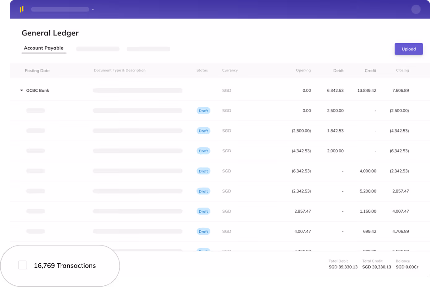 Enterprise-grade reporting dashboard in Eleven accounting software for accounting firms, featuring audit-ready financial reports, real-time multi-currency analytics, and AI automation.