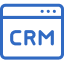 Icon showing tailored CRM system development and integration services for sales and customer data