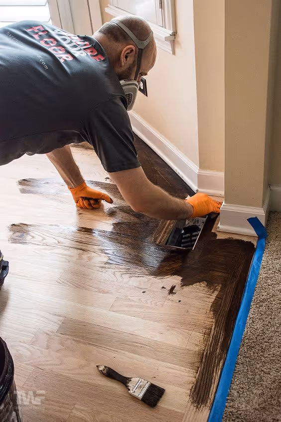 staining hardwood floor Woodinville, wa