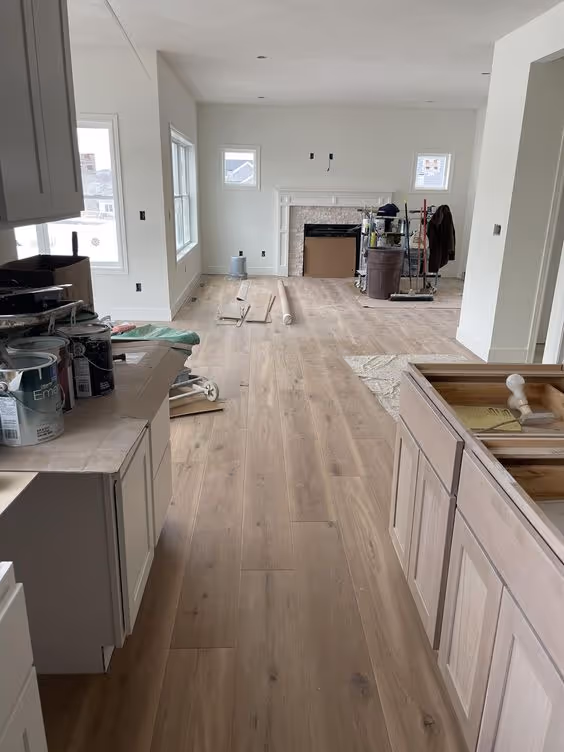 Engineered hardwood flooring installation in the kitchen – Kirkland, WA, 2026