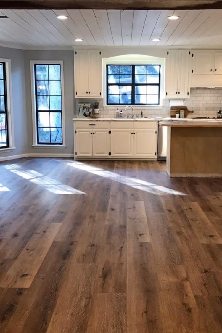 LVP basement flooring installation with click-lock planks