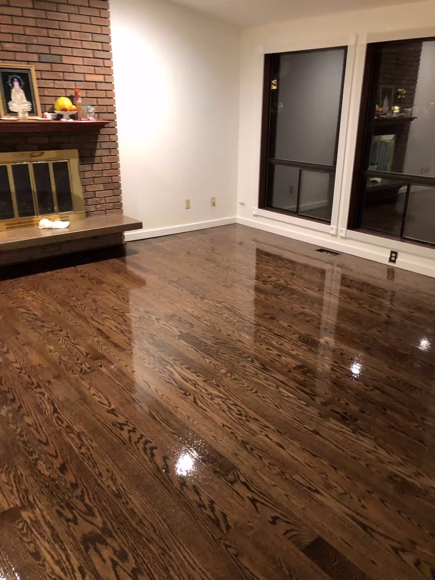 White oak 2¼ with dark walnut stain and three coats of oil-based Swedish finish – Bellevue, WA, 2026