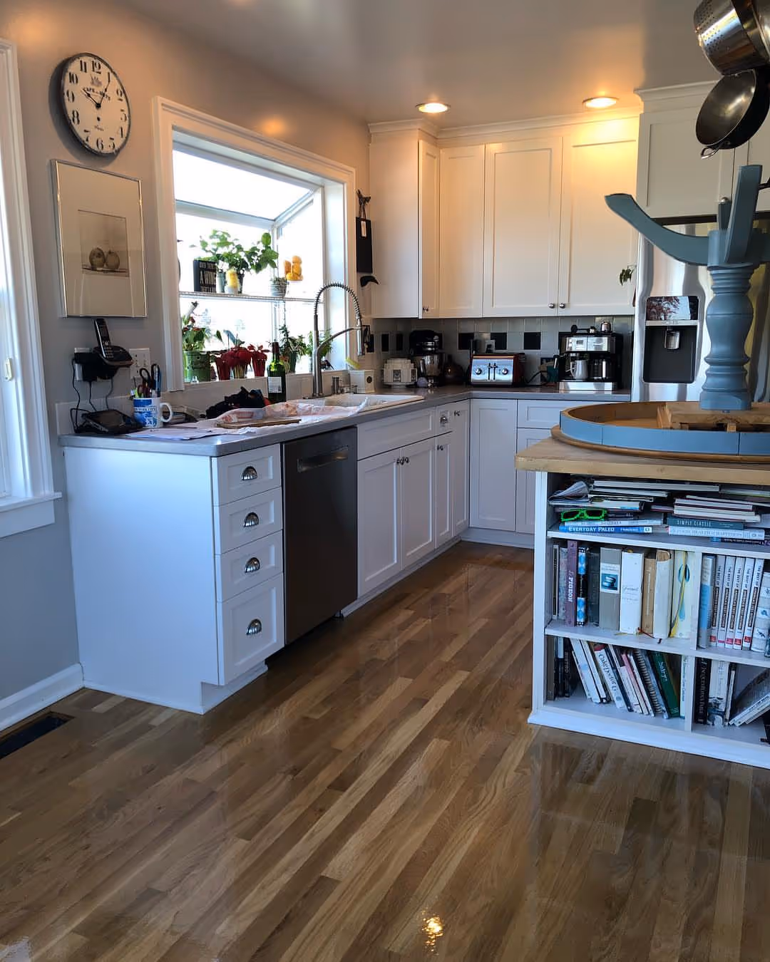 Natural red oak 2¼ with Bona Traffic HD water-based finish – Bellevue, WA, 2026