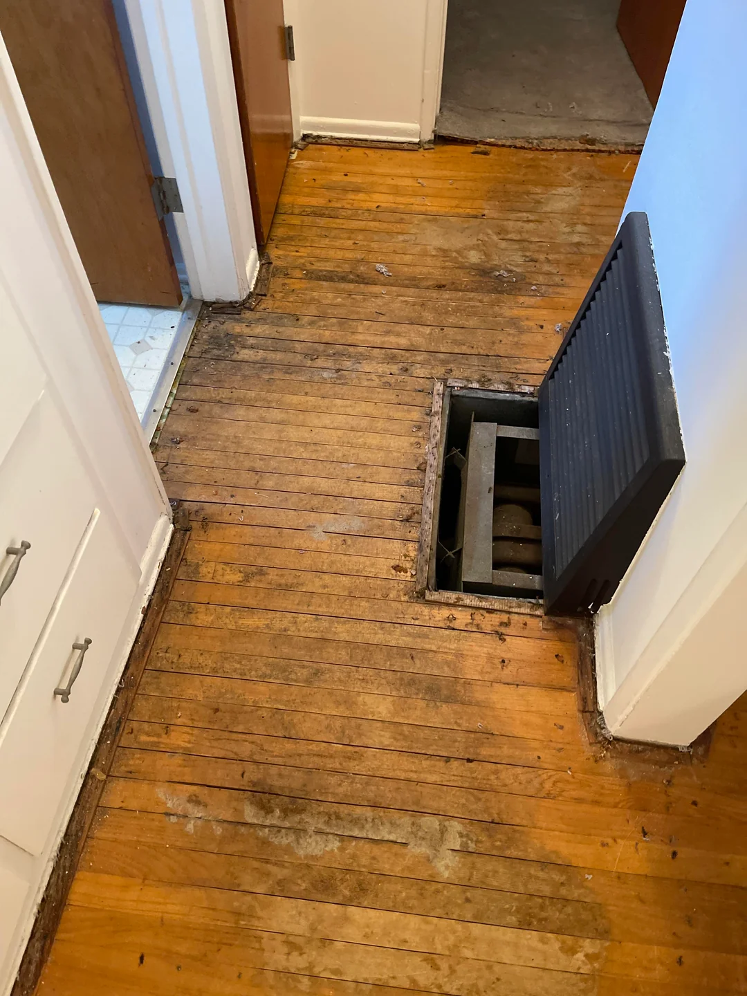 Before hardwood floor refinishing