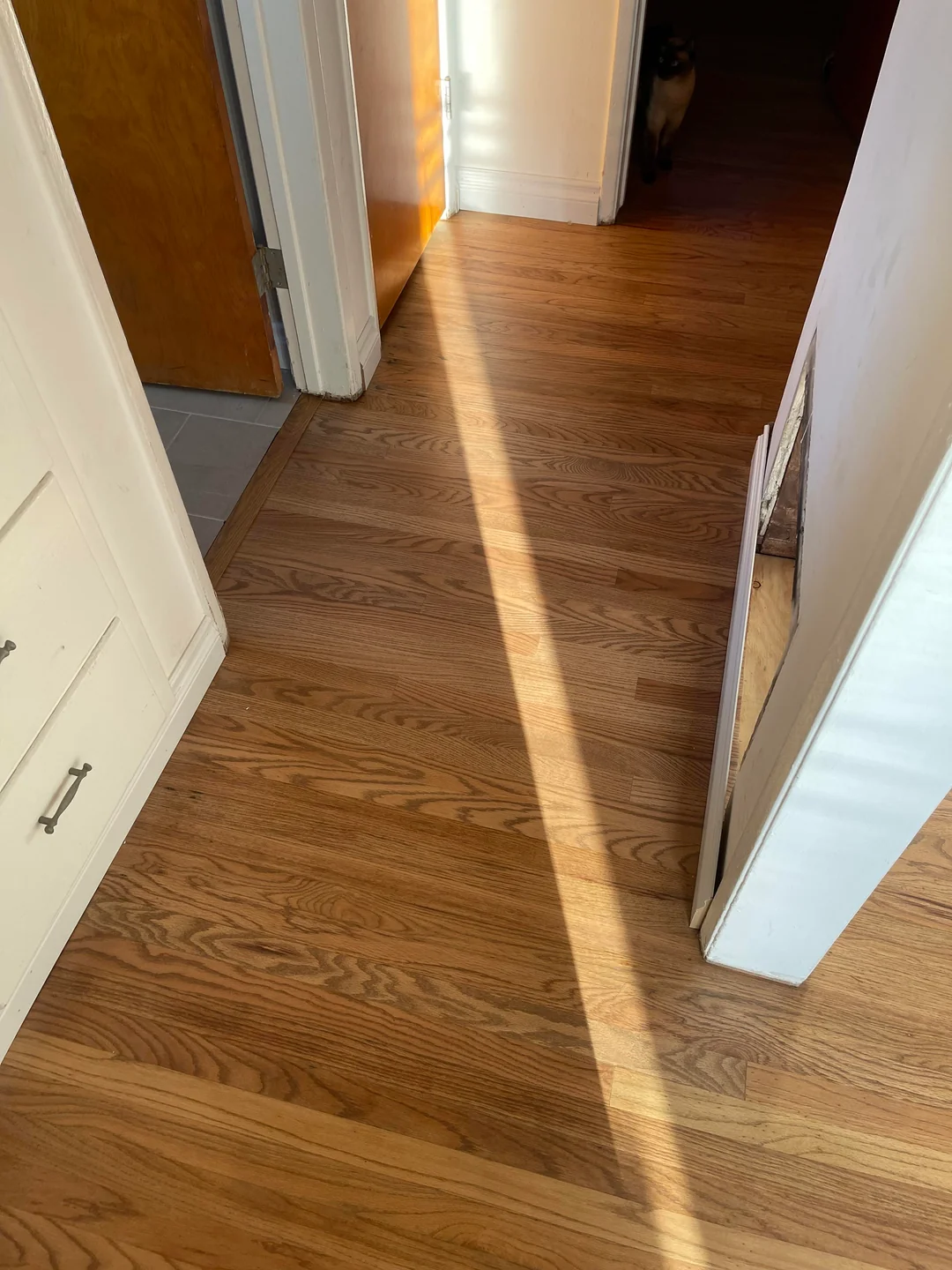 After hardwood floor refinishing