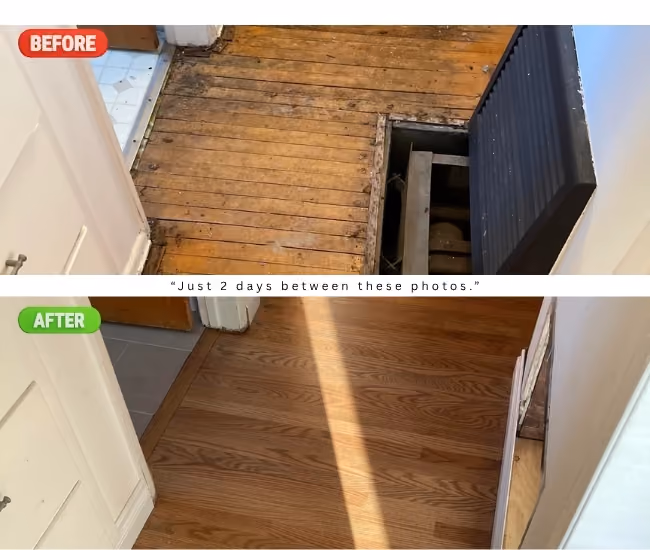 Hardwood floor repaired and refinished by OC Flooring in Oak Harbor, WA