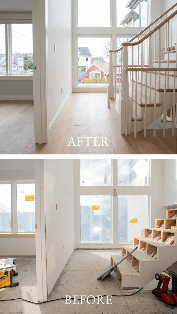 Before and after vinyl plank flooring installation in Lake Stevens, WA