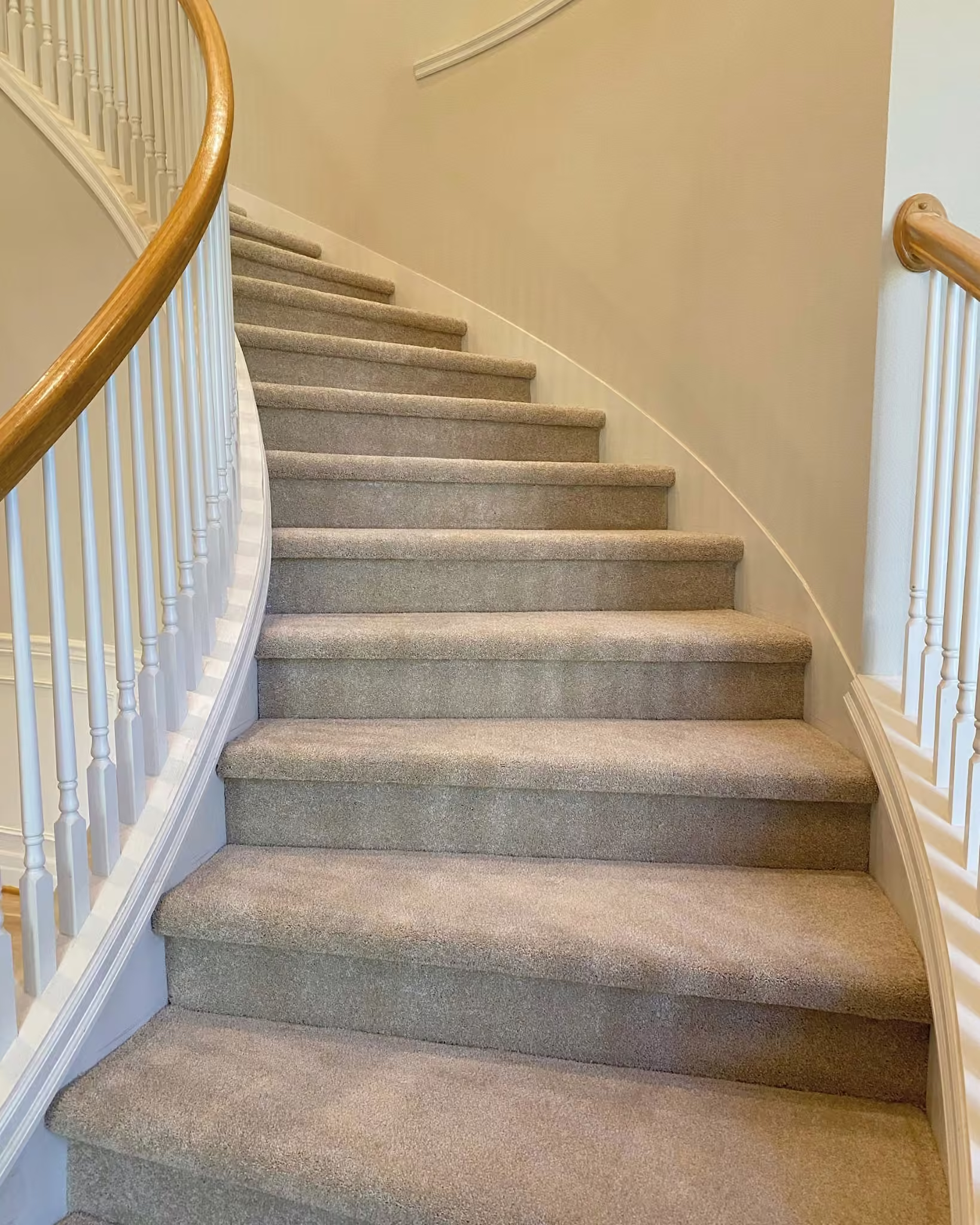 Stair carpet installation in a Bellevue home