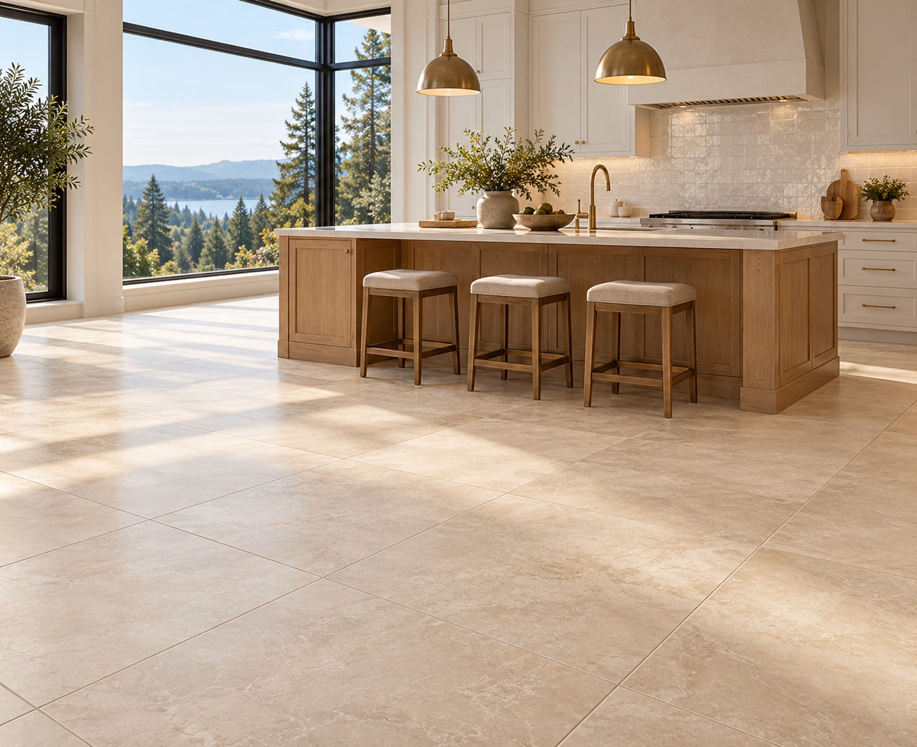 Porcelain tile flooring in a Newcastle-inspired home interior