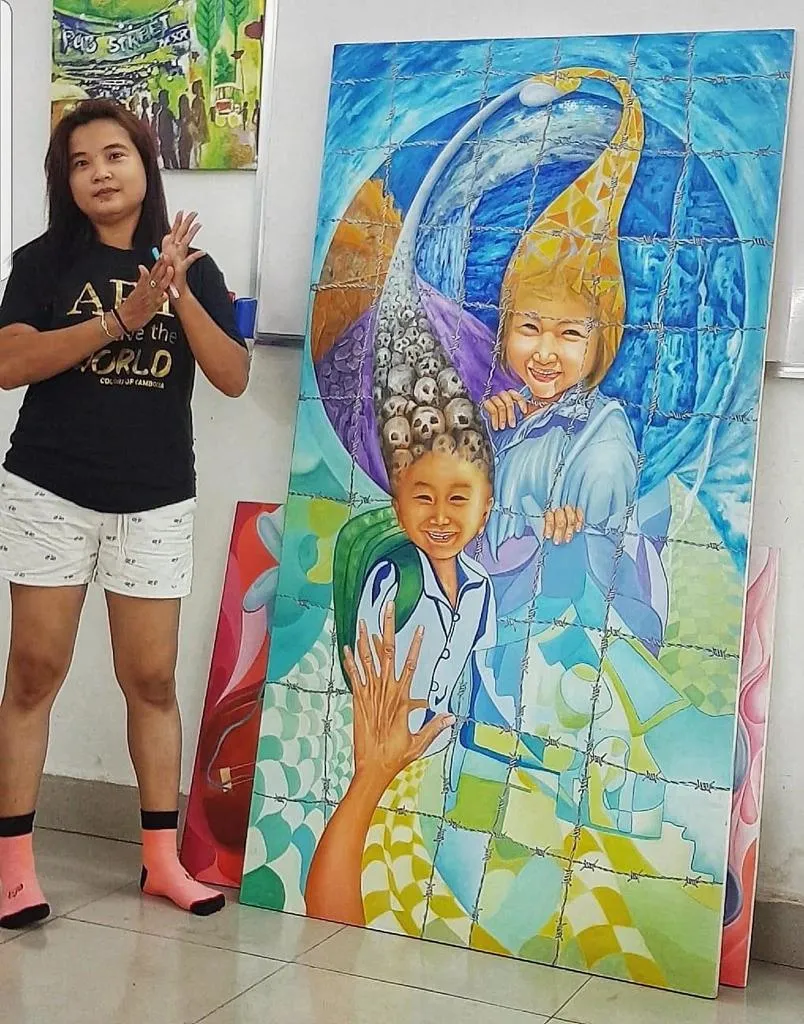 Art work from Colors of Cambodia Charity art School