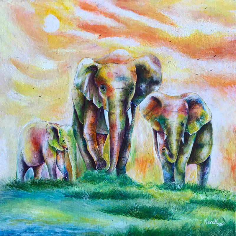 Art work from Colors of Cambodia Charity art School