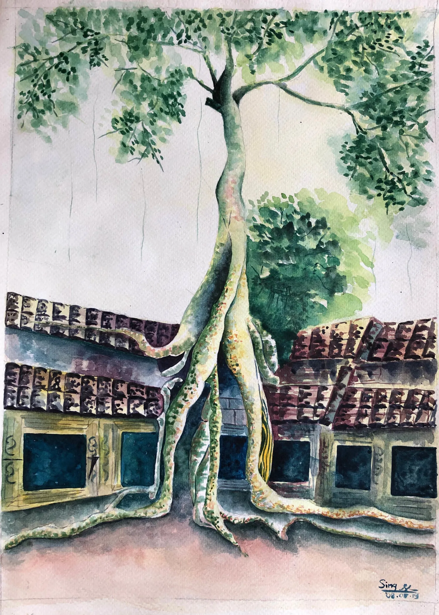 Art work from Colors of Cambodia Charity art School