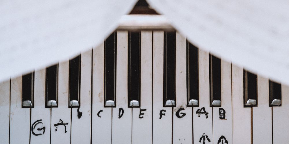 old keyboard of a piano