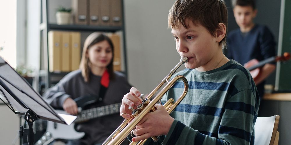 children of different ages can play various musical instruments