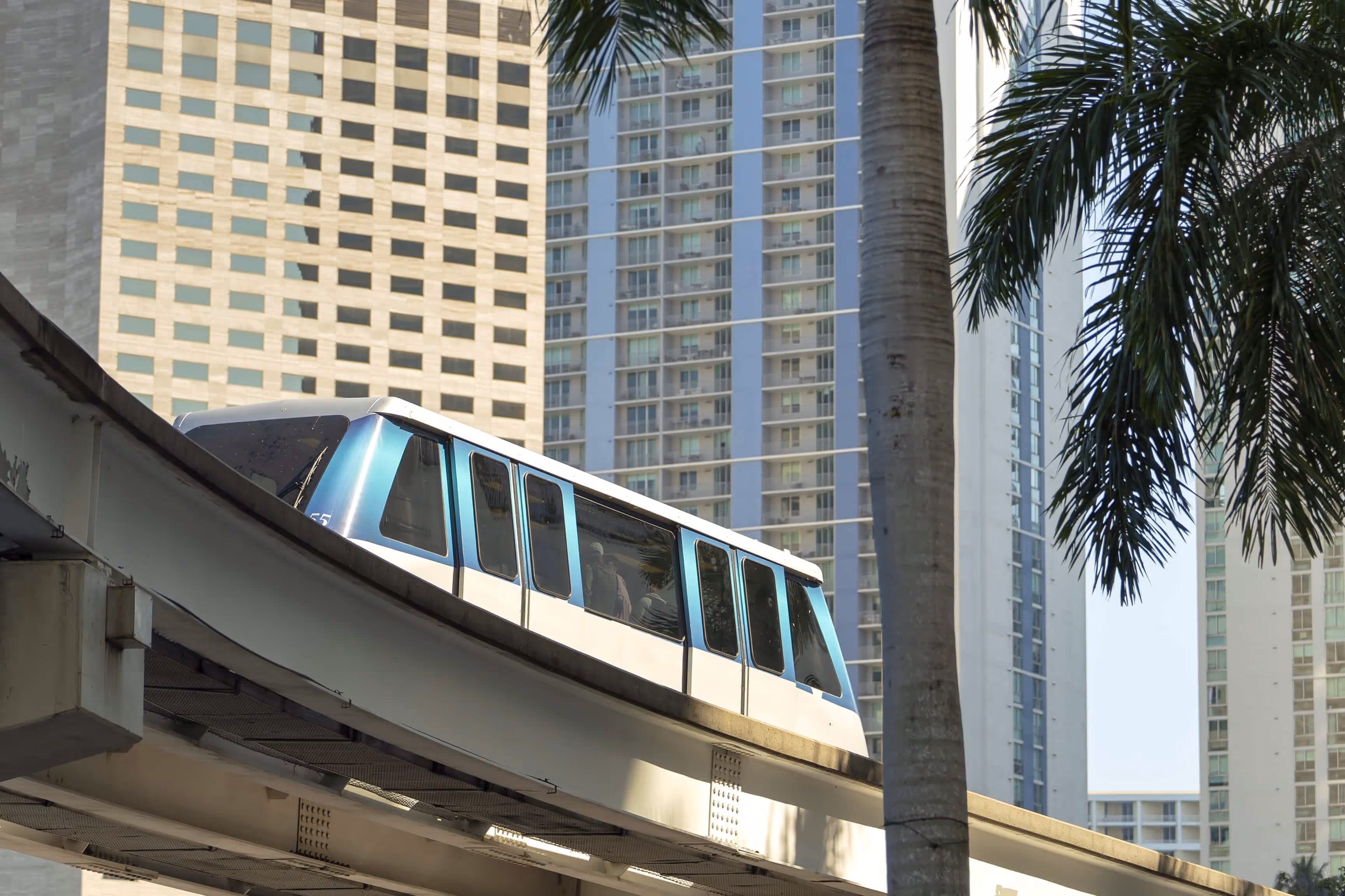 Metromover transporting people throughout Miami
