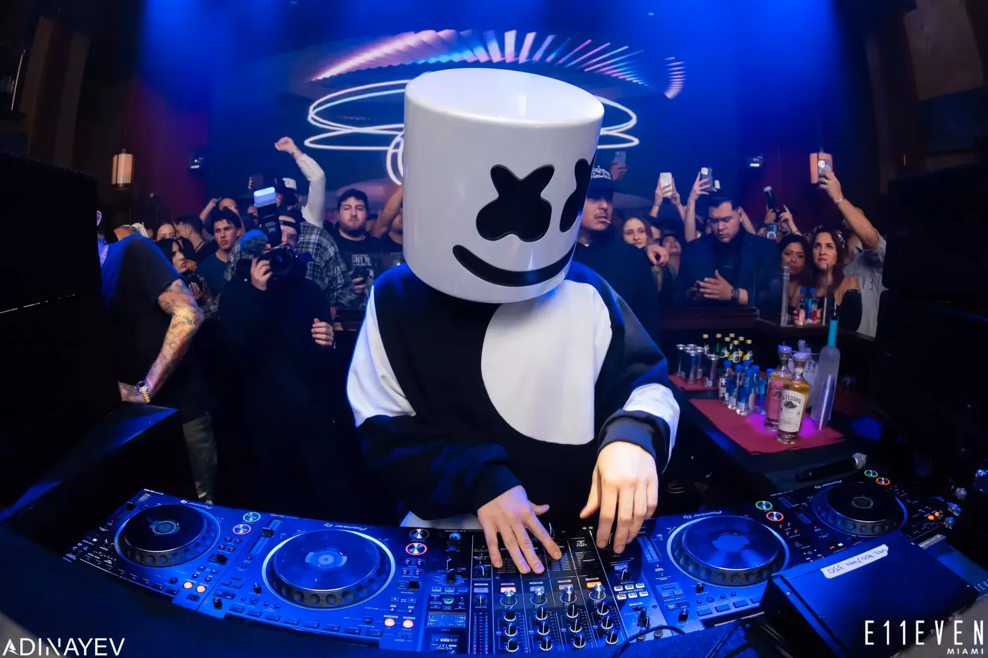 Marshmello performing a solo concert at E11EVEN Miami
