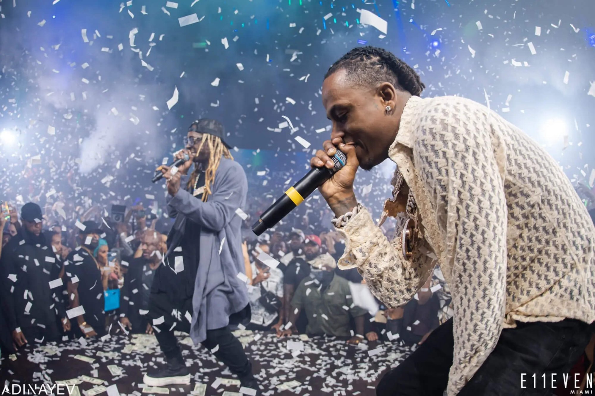 Lil Wayne and Rich the Kid performing a concert at E11EVEN Miami together