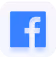 Blue Facebook logo with a white lowercase f on a rounded square background.