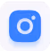 Blue Instagram app icon with white camera symbol and lens detail.