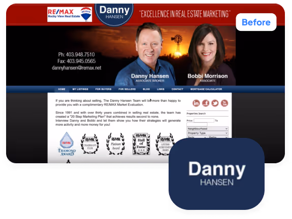 Danny Hansen Before Website Design