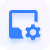 Blue folder icon with a gear symbol indicating settings or configuration.