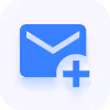 Blue envelope icon with a plus sign indicating new email or add message.
