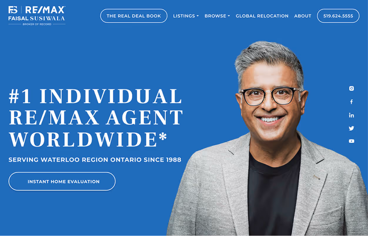 Faisal Susiwala website design - Zinda Agency