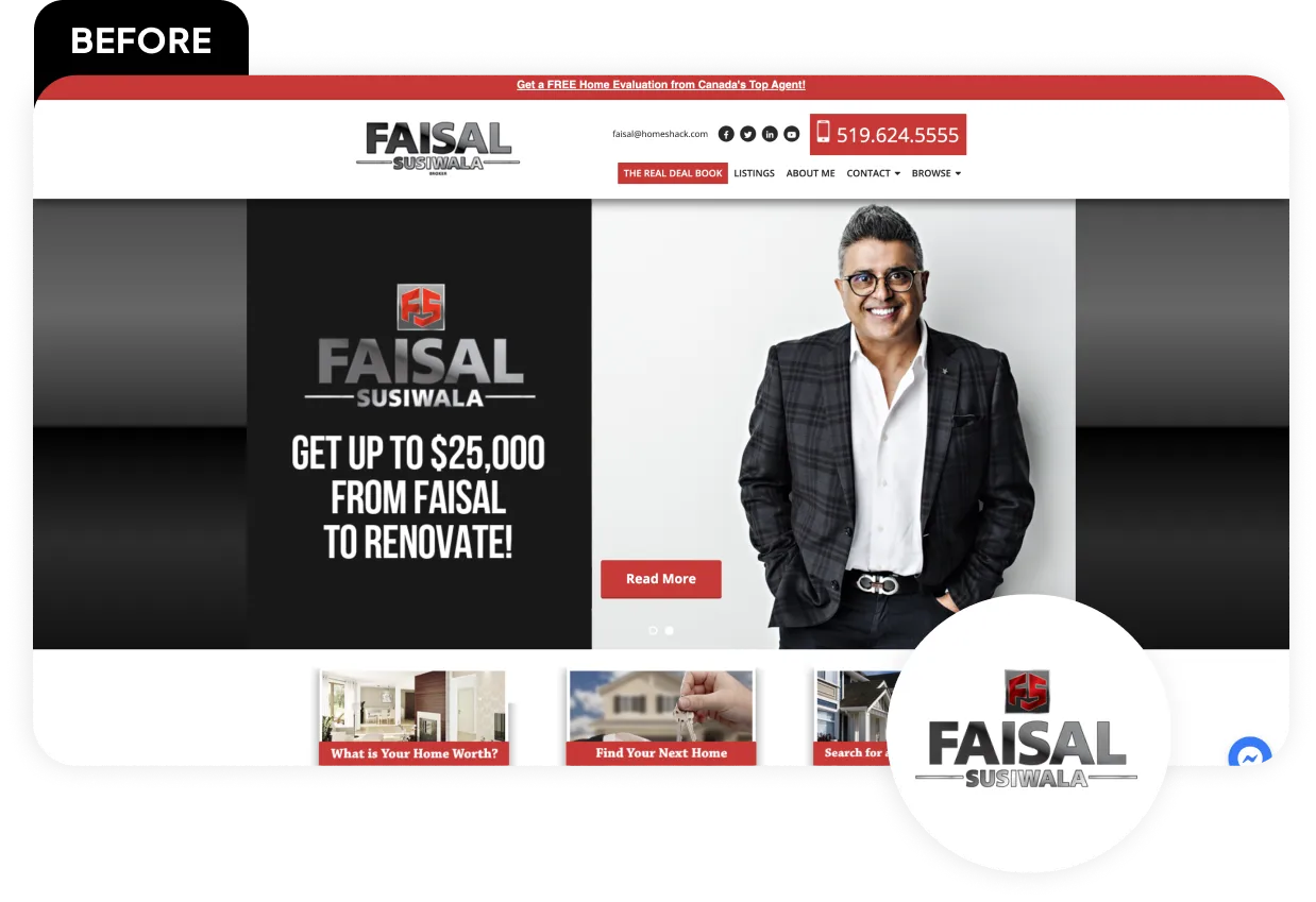 Old school design of a real estate website