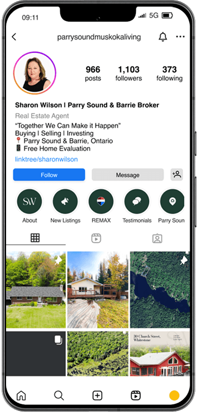 Phone with real estate instagram custom templates - Zinda Agency