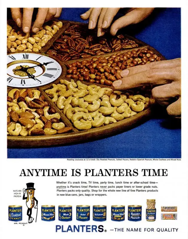 thumbnail of 1962 print ad for Planters