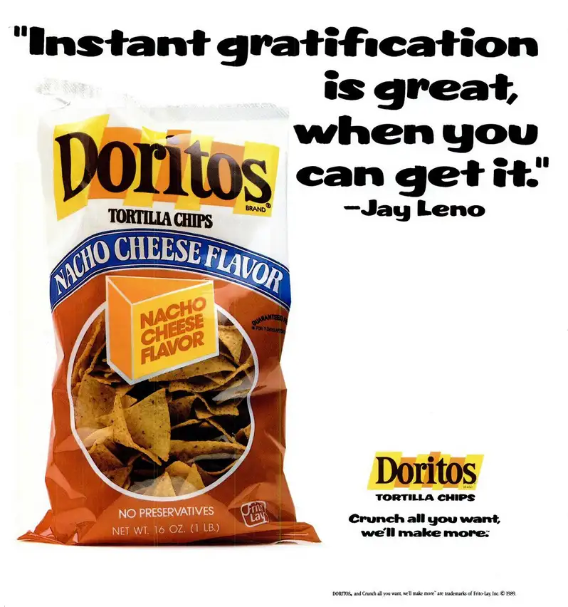 thumbnail of 1989 print ad for Doritos